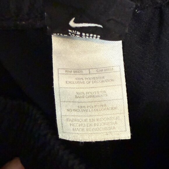 Nike Jet Black White Swoosh Athletic Joggers Zip Leggings Size XL - Picture 5 of 8
